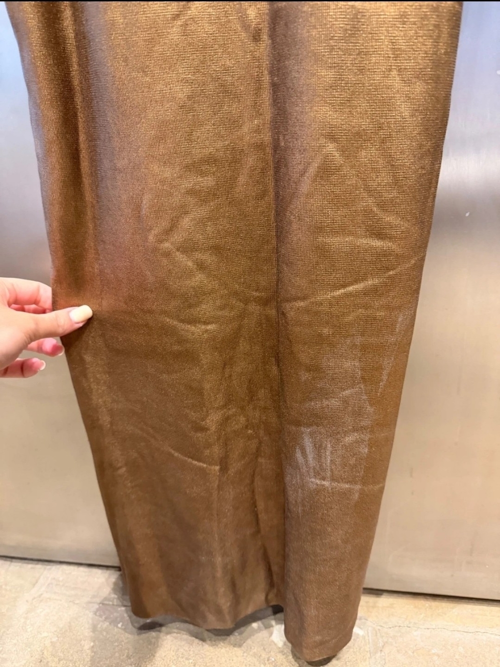 TOM FORD Glossy Racerback Midi Dress In Bronze Sm NWT - Picture 10 of 12